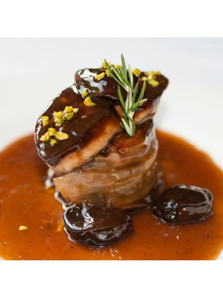 salsa de frambuesa y foie gras